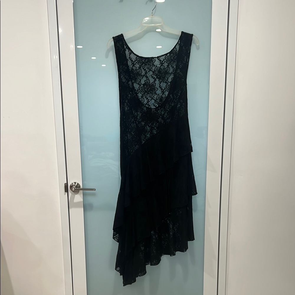 Free People Elegant Black Lace Dress. Size L.